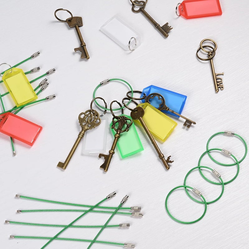 luvtree 5.9in/15cm Stainless Steel Keychain Cable,Wire Diameter 2mm Metal Key Ring Loop,20 Pieces - Image 3